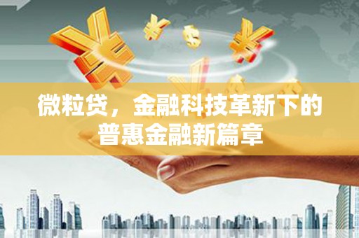 璧山微粒贷，金融科技革新下的普惠金融新篇章