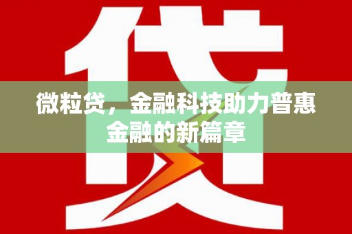 璧山微粒贷，金融科技助力普惠金融的新篇章