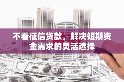 璧山不看征信贷款，解决短期资金需求的灵活选择