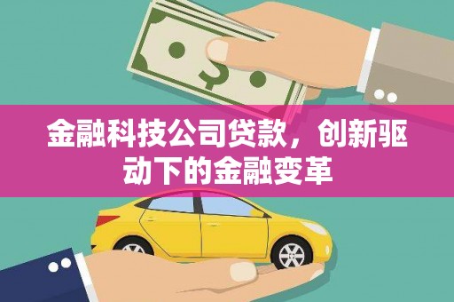 璧山金融科技公司贷款，创新驱动下的金融变革