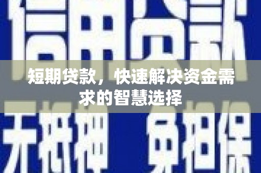 璧山短期贷款，快速解决资金需求的智慧选择