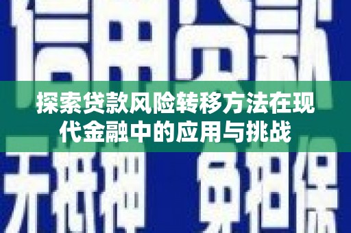 璧山探索贷款风险转移方法在现代金融中的应用与挑战
