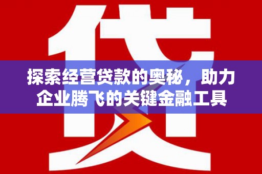 璧山探索经营贷款的奥秘，助力企业腾飞的关键金融工具