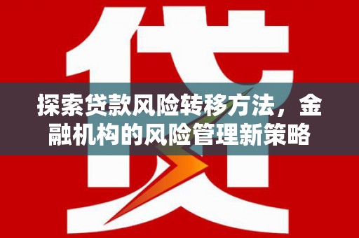 璧山探索贷款风险转移方法，金融机构的风险管理新策略