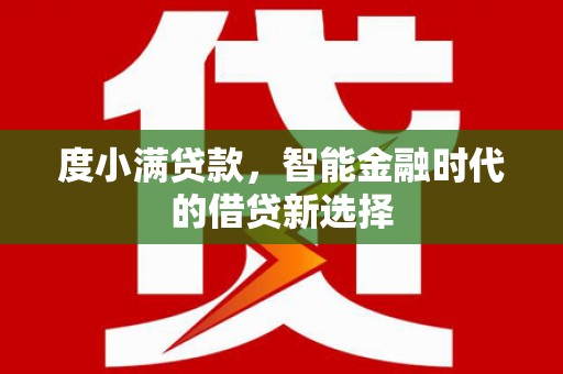璧山度小满贷款，智能金融时代的借贷新选择