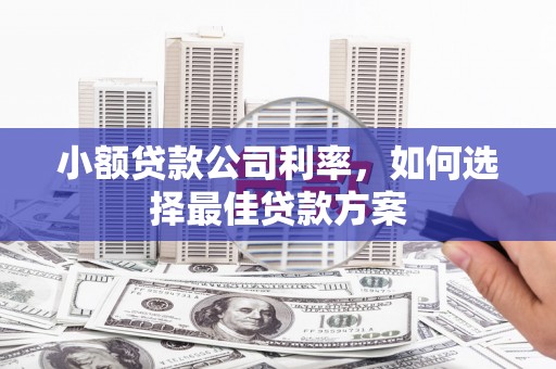 璧山小额贷款公司利率，如何选择最佳贷款方案