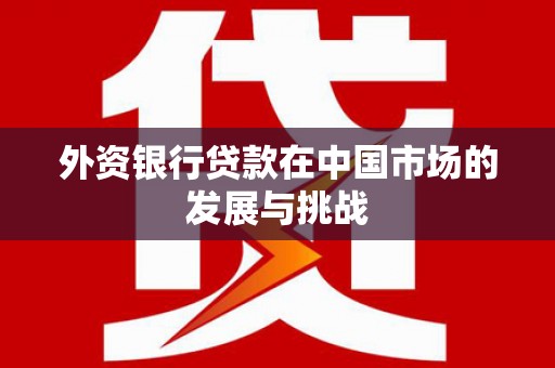 璧山外资银行贷款在中国市场的发展与挑战