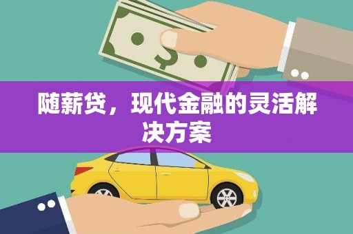 璧山随薪贷，现代金融的灵活解决方案