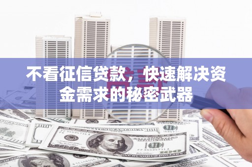 璧山不看征信贷款，快速解决资金需求的秘密武器