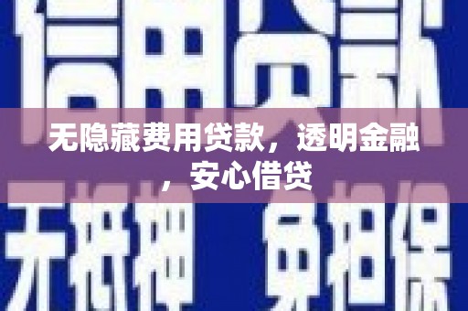 璧山无隐藏费用贷款，透明金融，安心借贷