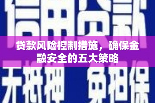 璧山贷款风险控制措施，确保金融安全的五大策略