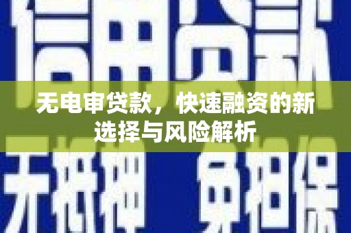 璧山无电审贷款，快速融资的新选择与风险解析