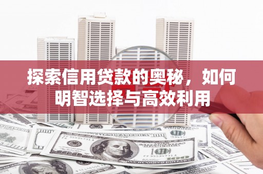 璧山探索信用贷款的奥秘，如何明智选择与高效利用
