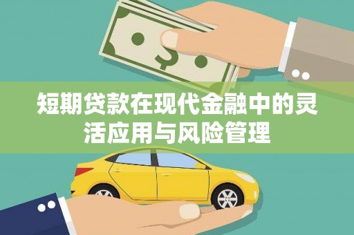 璧山短期贷款在现代金融中的灵活应用与风险管理