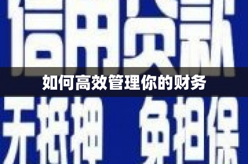 璧山如何高效管理你的财务