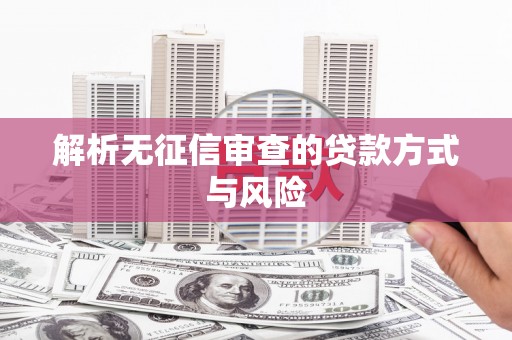 璧山解析无征信审查的贷款方式与风险
