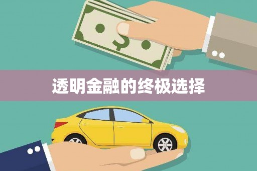璧山透明金融的终极选择