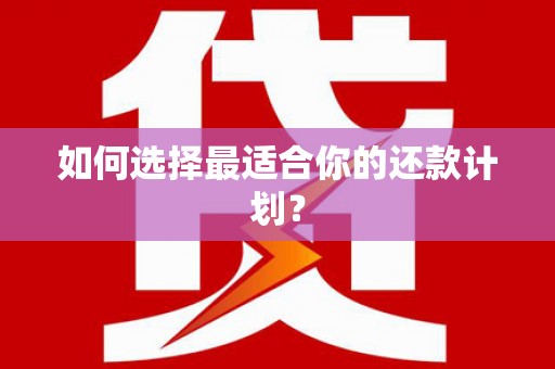 璧山如何选择最适合你的还款计划？