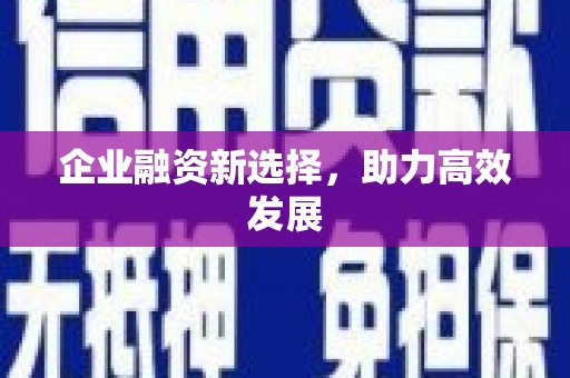 璧山企业融资新选择，助力高效发展
